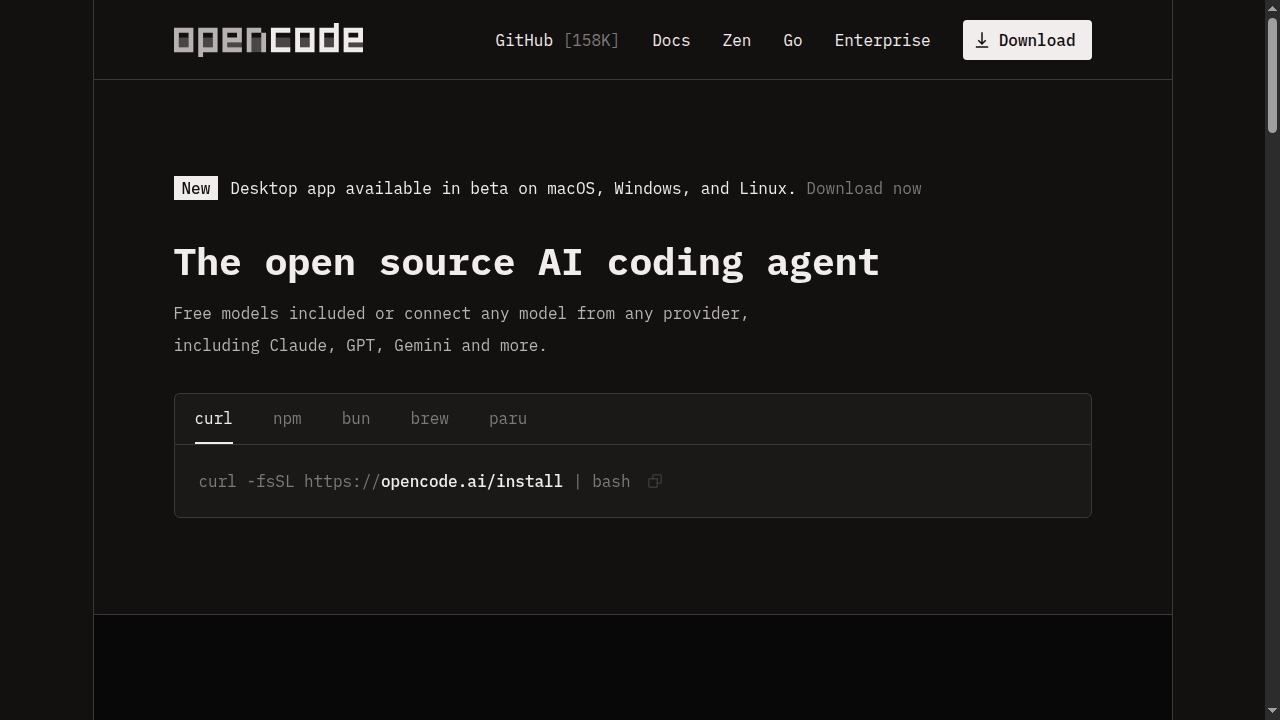 OpenCode Homepage